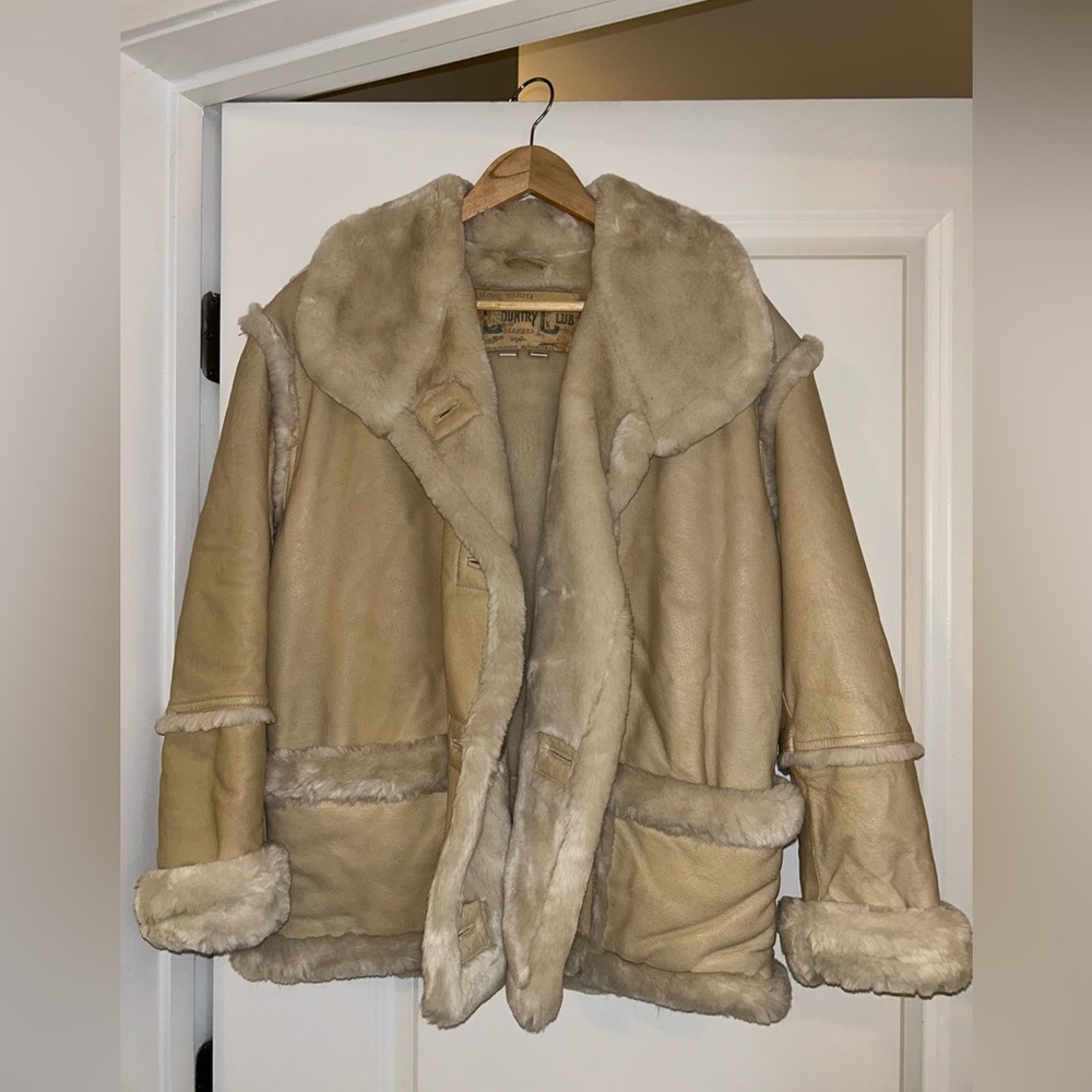 Leather shearling jacket